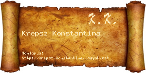 Krepsz Konstantina névjegykártya